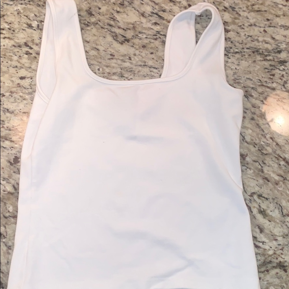 Hollister White square neck tank top
